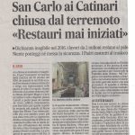San Carlo ai Catinari chiusa dal terremoto "Restauri mai iniziati"