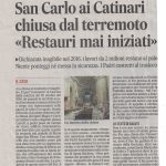 San Carlo ai Catinari chiusa dal terremoto "Restauri mai iniziati"